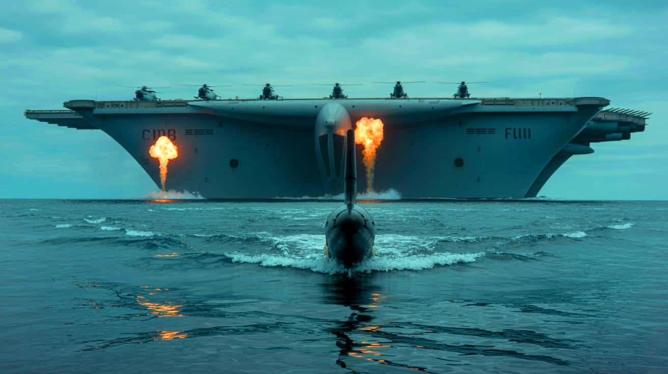 « David contre Goliath en mer » : un sous-marin de 100 millions $ menace un porte-avions américain de 4,5 milliards $