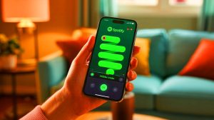 Illustration de la fonctionnalité cachée Snake dans l'application Spotify sur iOS.