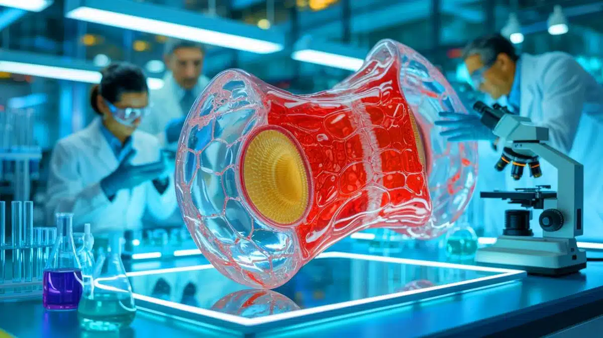 Illustration de la découverte d'un cartilage artificiel par les chercheurs de l'Université de Cambridge pour traiter l'arthrite.