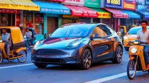 Illustration de la tentative de Tesla de pénétrer le marché indien avec la Model Y.