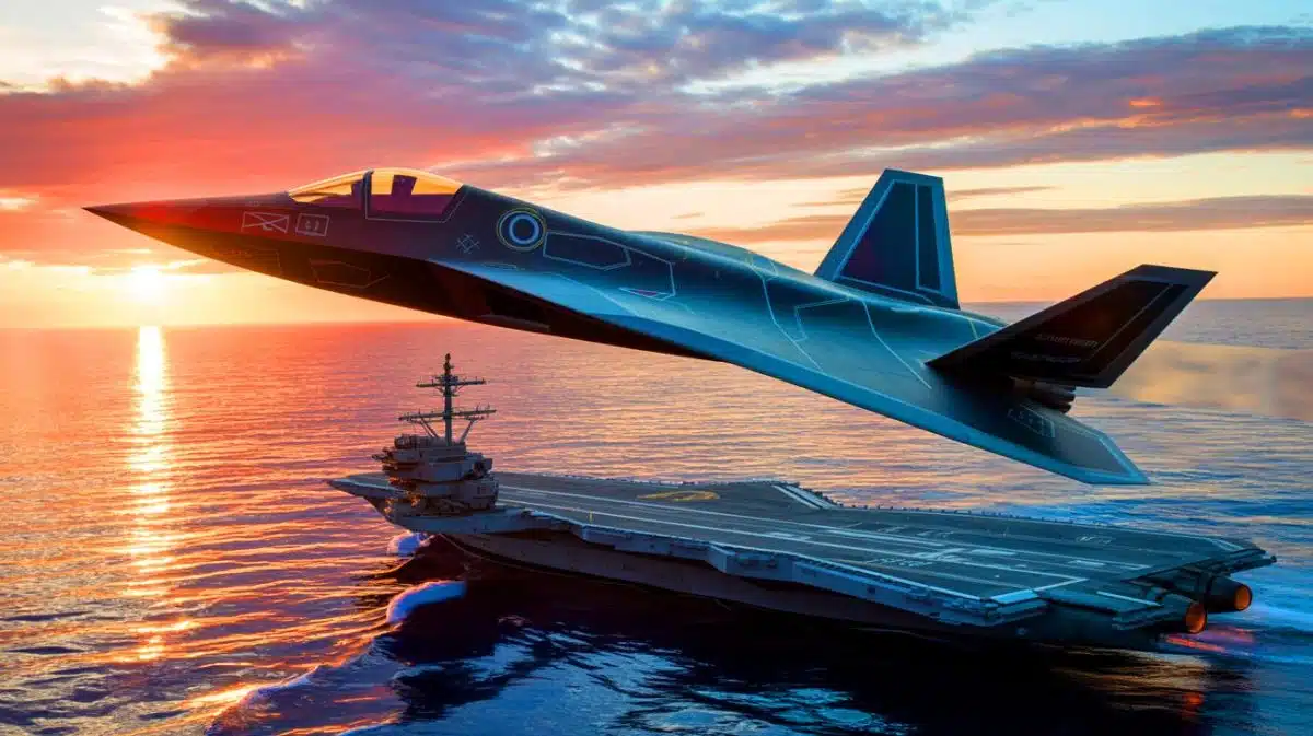 Illustration de la conception numérique du chasseur furtif F/A-XX de Northrop Grumman.
