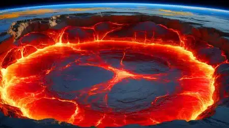 Illustration de la formation d'un océan de magma basal sous la surface terrestre.