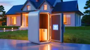 Illustration de la boîte aux lettres connectée HomeBox, conçue pour sécuriser les livraisons de colis.
