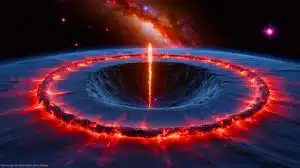 Illustration de la puissance du trou noir Sagittarius A* dirigée vers la Terre.