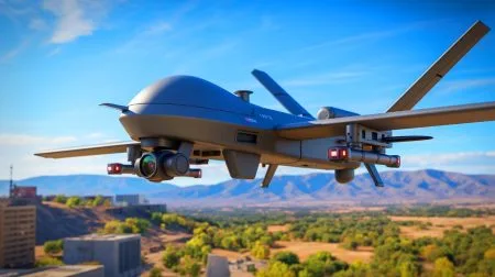 Illustration de l'intégration des drones et de l'IA dans le cadre militaire français.