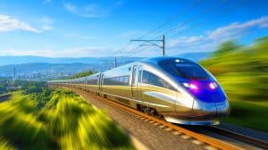 Illustration de la compétition mondiale des trains à grande vitesse.