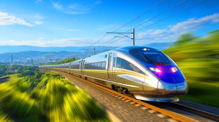 Illustration de la compétition mondiale des trains à grande vitesse.