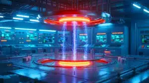 Illustration de la réaction de fusion nucléaire maintenue pendant 22 minutes dans le réacteur Tokamak WEST.