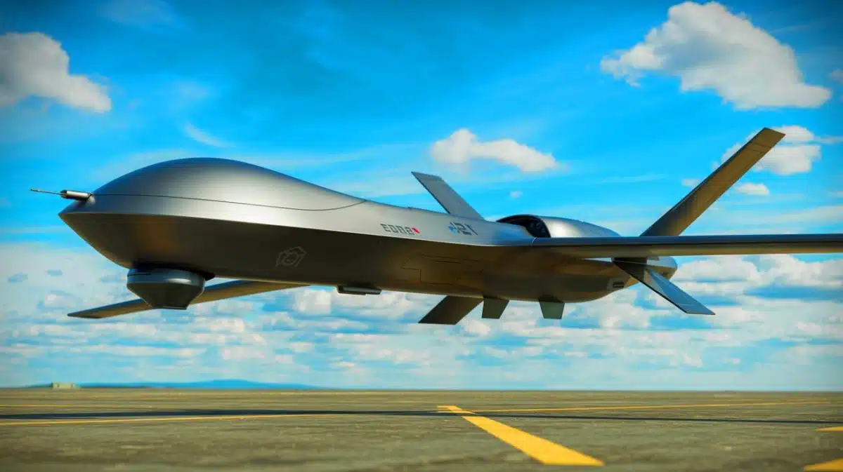 Illustration de l'impact stratégique du drone de combat nEUROn de Dassault Aviation.