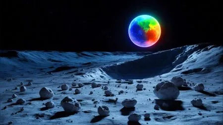 Illustration de l'hypothèse sur l'origine du magnétisme lunaire par impact massif.