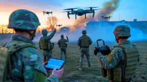 Illustration de l'adaptation des troupes nord-coréennes aux technologies de guerre moderne en Ukraine.