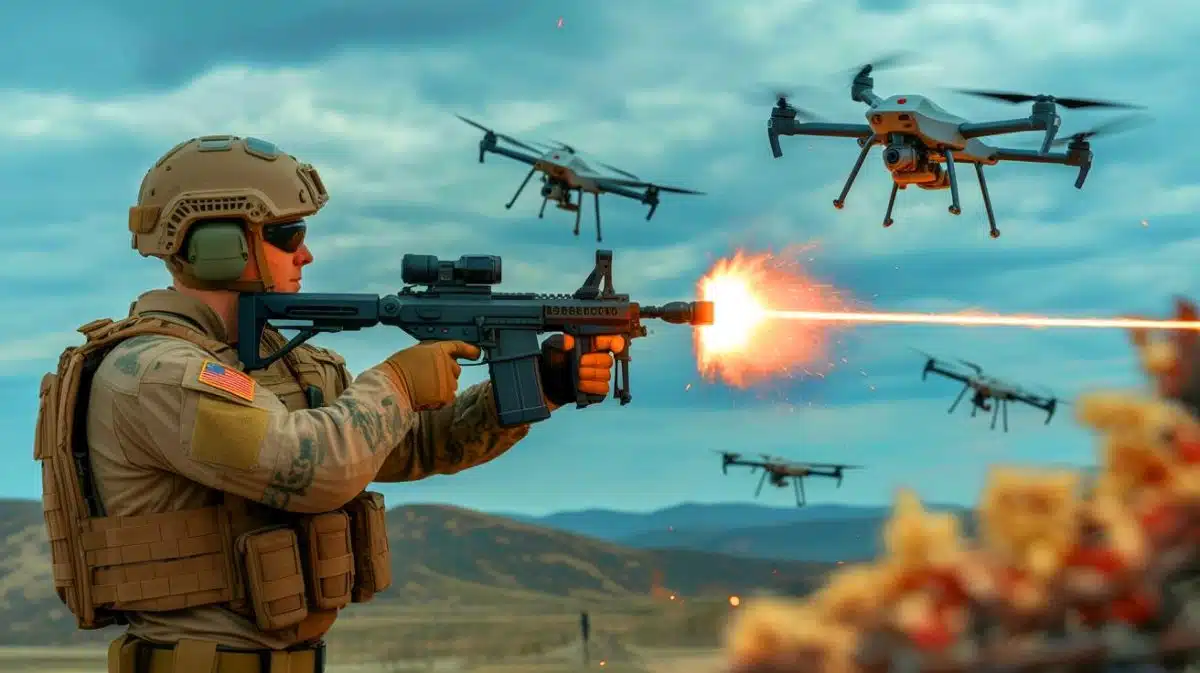 Illustration de la stratégie de défense des Marines contre les drones.