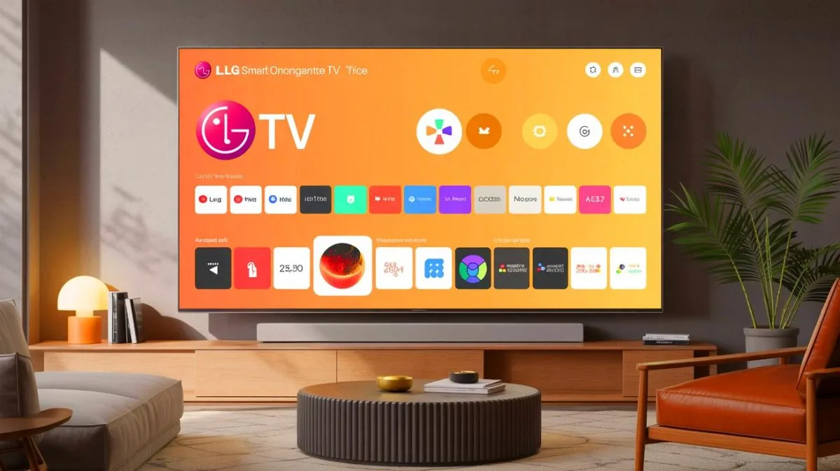 Illustration de l'application Orange TV sur un téléviseur connecté LG.