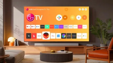 Illustration de l'application Orange TV sur un téléviseur connecté LG.