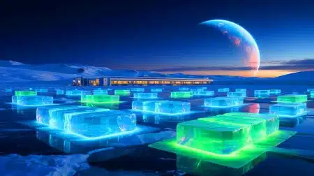 Illustration de la découverte du potentiel électrique de la glace salée pliée.