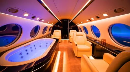 Illustration de l'avion Global 8000 de Bombardier, symbole d'innovation et de luxe dans l'aviation d'affaires.