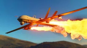 Illustration de l'innovation russe avec le drone lance-flammes développé pour des opérations militaires.