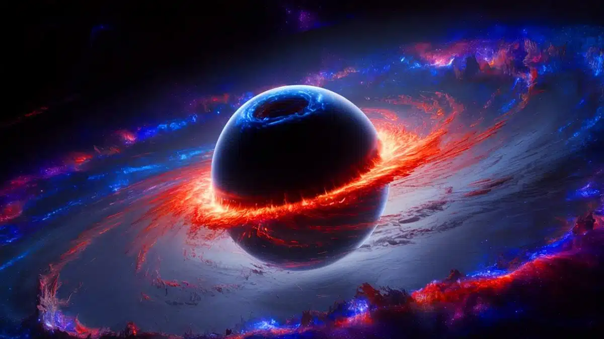 Illustration de l'étude du trou noir Sagittarius A* grâce à l'intelligence artificielle.