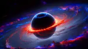 Illustration de l'étude du trou noir Sagittarius A* grâce à l'intelligence artificielle.