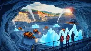 Illustration de la découverte de l'hydrogène blanc dans des roches profondes et son potentiel énergétique révolutionnaire.
