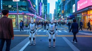 « Comment la Corée déploie ses robots dans les chantiers et les rues » : une avancée qui intrigue experts et citoyens Illustration de robots innovants intégrés dans l'industrie et la vie urbaine en Corée.