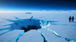 Illustration de la polynie géante observée dans la banquise antarctique en 2017.