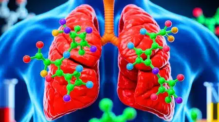 Illustration de la découverte des pseudo-leucotriènes et leur rôle dans l'inflammation liée à l'asthme.