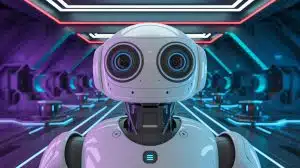 Illustration de la vision à 360 degrés des robots grâce aux caméras fish-eye duales.