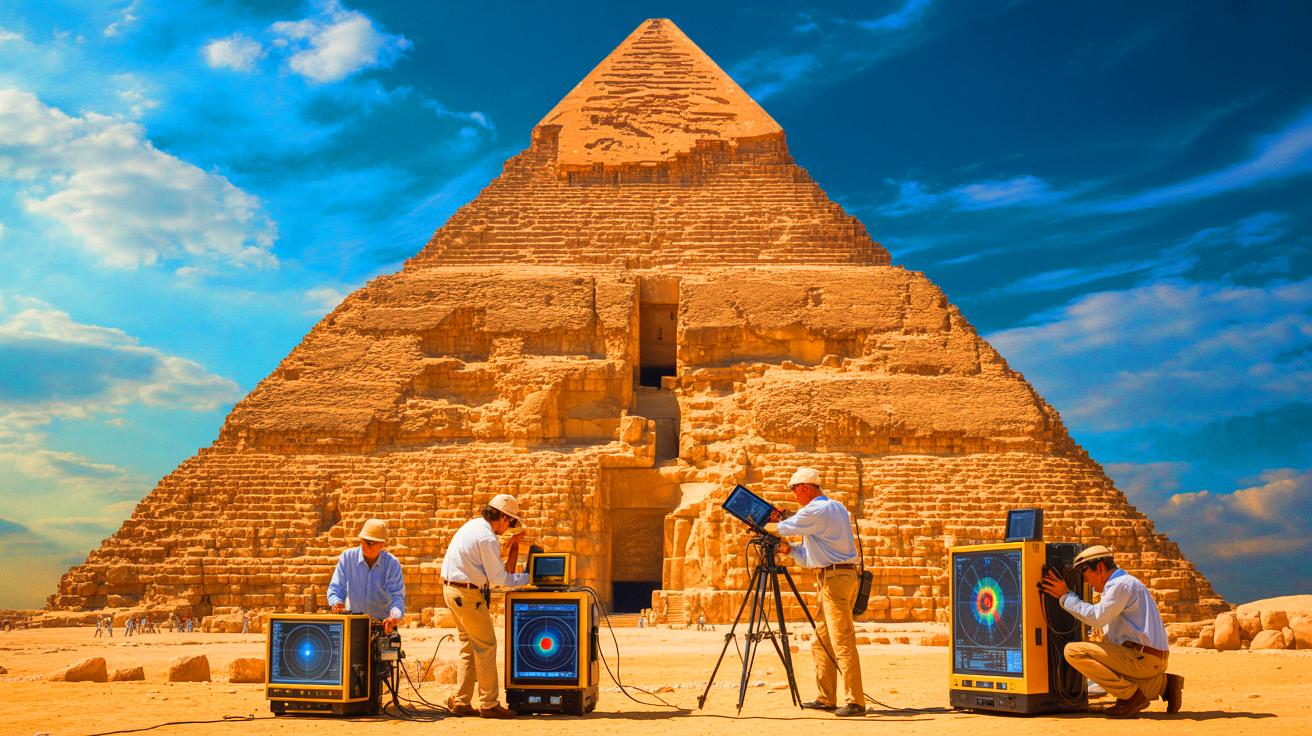 Découverte fascinante aux pyramides de Gizeh : une entrée cachée pourrait révéler des secrets millénaires