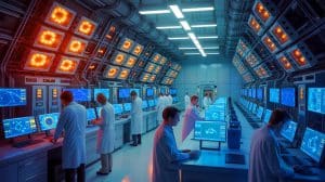 L’Univers aurait pu disparaître dès sa naissance : exploration des mystères de notre existence cosmique Illustration de l'intérieur du détecteur Super-Kamiokande utilisé pour l'étude des neutrinos.